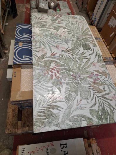 Durstone white flower decorative tiles 600x1200 (48m2)