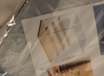 4 Tier clear acrylic display case for models, mini figures etc. Black base and steps + LED light