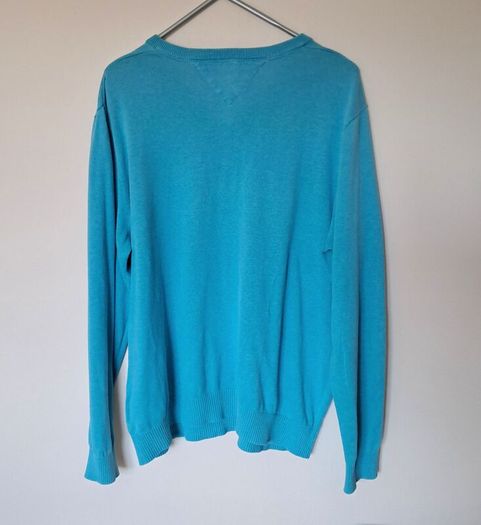 tommy hilfiger v neck size xl ptp 26" turquoise in excellent condition