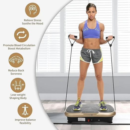 Vibration Plate Exercise Machine, Whole Body Workout Fitness Vibration Plate, Vibration Power Plate with Resistance Bands,Slim Vibration Platform for Home Training & Shaping,99 Levels