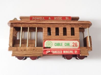 Vintage Souvenir Wooden San Francisco Cable Car