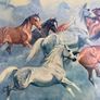 Large Framed Galloping Horses Print Image 6