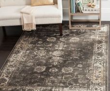 Nostalgic motive Viscose Rug. Made in Belgium. Size: L.