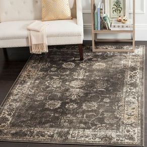 Nostalgic motive Viscose Rug. Made in Belgium. Size: L.