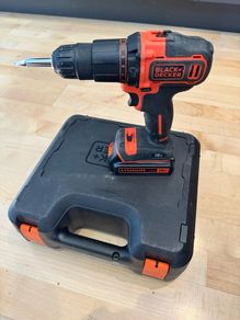 Black and Decker Hammer Drill with battery, charger and kit box