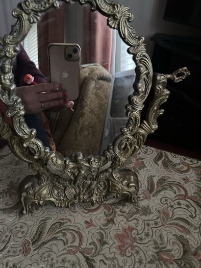 Antique French Ornate Swing Vanity Mirror