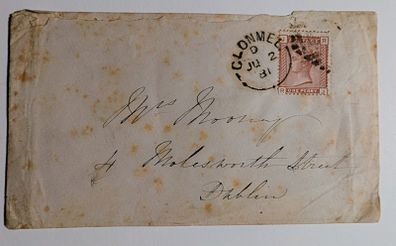 Clonmel to Dublin 1881 cover