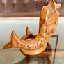 MCM Retro Carved Pair Wooden Koi Fish Cocktail Stick Holders with Black Eyes Kitschy Vintage Image 10