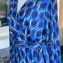 Ladies Blue Faux Wrap Midi Dress from Kate & Pippa Image 7