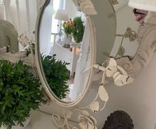 Shabby Chic Tall Mirror on Swivel Stand