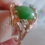 Jade & diamond 14 ct gold ring Image 4