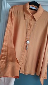 & other stories tangerine buttoned long sleeve blouse Sz  S (Fit 10-14 UK) - Bnwot Rrp 59.99