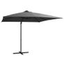 Cantilever Umbrella with LED lights and Steel Pole 250X250 cm Black Image 3