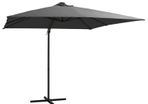 Cantilever Umbrella with LED lights and Steel Pole 250X250 cm Black