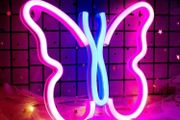 Butterfly Neon Signs Lights for Bedroom Wall Decor, USB or Battery LED Neon Night Light Wall Decoration, Aesthetic Room Decor for Girls, Kids, Living Room, Bar, Dorm, Men Cave (MULTIPLE COLOURS)