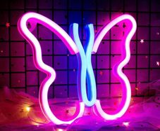 Butterfly Neon Signs Lights for Bedroom Wall Decor, USB or Battery LED Neon Night Light Wall Decoration, Aesthetic Room Decor for Girls, Kids, Living Room, Bar, Dorm, Men Cave (MULTIPLE COLOURS)