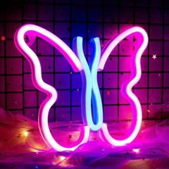 Butterfly Neon Signs Lights for Bedroom Wall Decor, USB or Battery LED Neon Night Light Wall Decoration, Aesthetic Room Decor for Girls, Kids, Living Room, Bar, Dorm, Men Cave (MULTIPLE COLOURS)