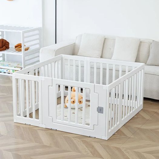Baby Playpen Children Activity Center Safety Playground for Indoor and Outdoor White 4+3+1
