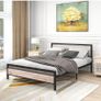 5ft King Bed Frame with Wooden Headboard,Heavy Duty Metal Platform Bed Frame King Bed Base No Box Spring Needed,Metal Slats Support Underbed Storage Space,OAK,150x200cm Image 5
