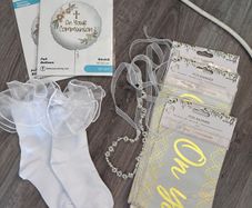 Communion Bundle - Headpiece, gloves, socks and decorations