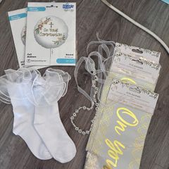Communion Bundle - Headpiece, gloves, socks and decorations