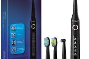 Fairywill Sonic Toothbrush,Electric Toothbrush Clean Teeth Like a Dentist Rechargeable 4 Hours Charge Minimum 30 Days Use 5 Optional Modes,3 Brush Heads Black
