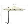 Cantilever Umbrella with Pole and LED Lights Sand 300 cm Image 10