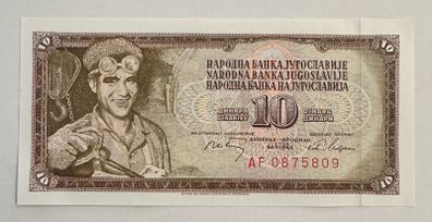 Yugoslavia 10 Dinar 1968 Banknote