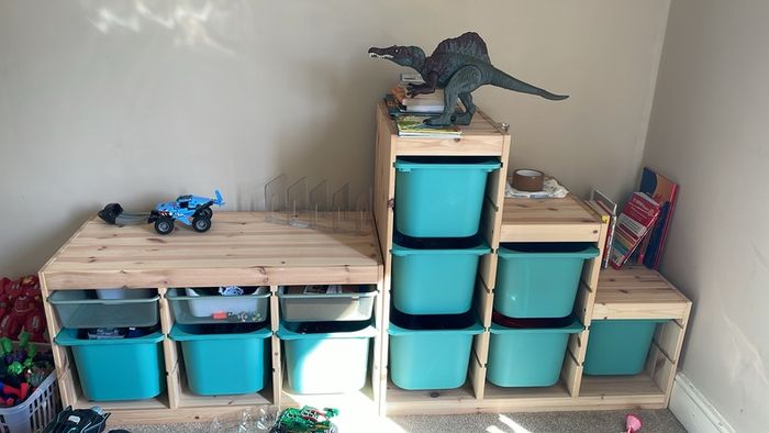 Storage combination with boxes