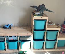 Storage combination with boxes