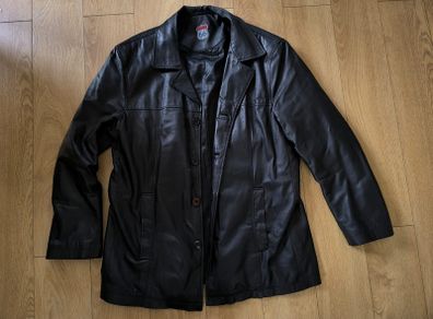 Mens Black Genuine Leather Jacket Route 66 Classic Vintage Style