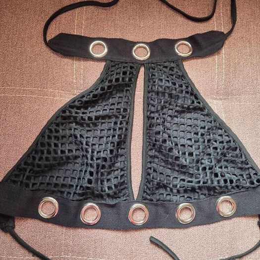 Sexy Backless Halter neck top with metal detailing, size 10