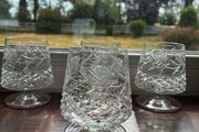 Set of 4 Vintage Cut Crystal Brandy Glasses