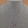 25 Sterling Silver Evil Eye Pendant Necklace with Purple & White CZ Stones Protective Charm Jewelry Image 6