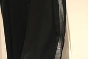 OUI straight-leg trousers with side leather trim U.K. 10)