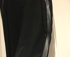 OUI straight-leg trousers with side leather trim U.K. 10)