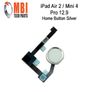 iPad Air 2 Mini 4 Pro 12.9 Replacement Home Menu Button and Flex Silver White Image 3