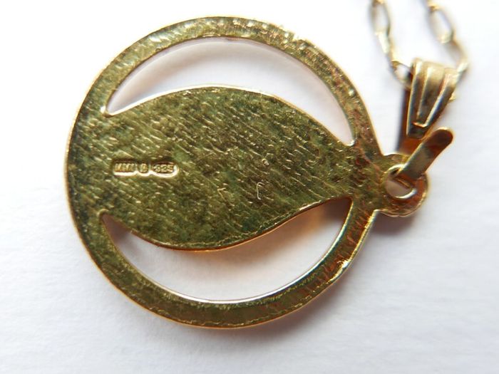 Vintage Sterling Silver 925 Gold Plated Chain with Pendant , length 20" - 2,8g