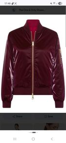 Marc Aurel Shimmering Luxe Bomber Jacket - Burgundy - UK10 - BNWT RRP 300