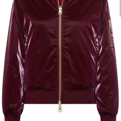Marc Aurel Shimmering Luxe Bomber Jacket - Burgundy - UK10 - BNWT RRP 300