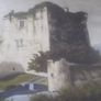 a large oil painting on board castle ruins by dublin artist frank feld Image 5