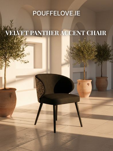 Velvet Panther Accent Chair