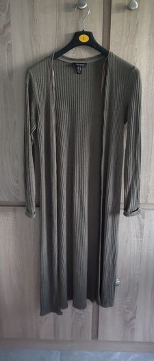 New look long cardigan khaki green