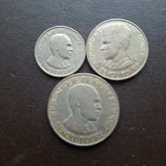A Lot of 3 coins from Republic of Guinea (1962)