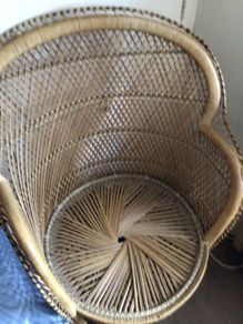 Vintage 1970s Peacock Throne Wicker well cared for chair in excellent condition