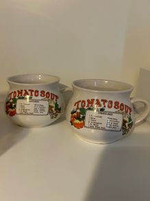 Vintage 1970/80s Tomato Soup Bowl Cups x 2