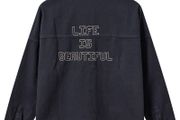 Mos Mosh denim embroidered overcoat