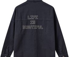 Mos Mosh denim embroidered overcoat