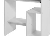 _Computer Desk with Keyboard Tray and Open Compartments (white)