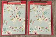 Mini Pink Clipboards with Floral Notepad